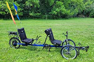 Photo of a TerraTrike Rover Recumbent w/ E-Conversion Tandem Bicycle For Sale